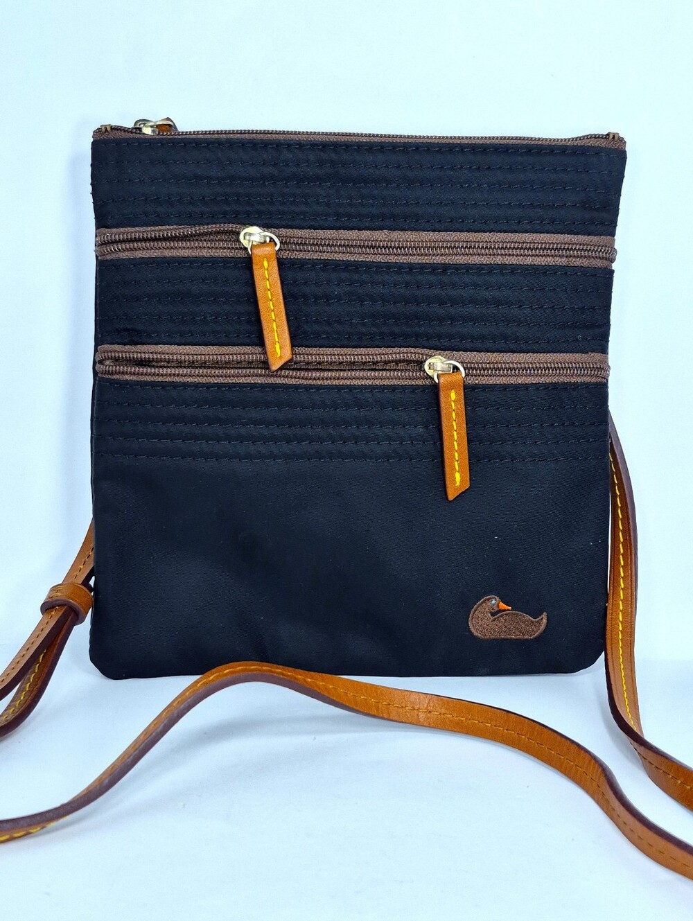 Dooney & Bourke Nylon North South Triple Zip Crossbody Bag Black